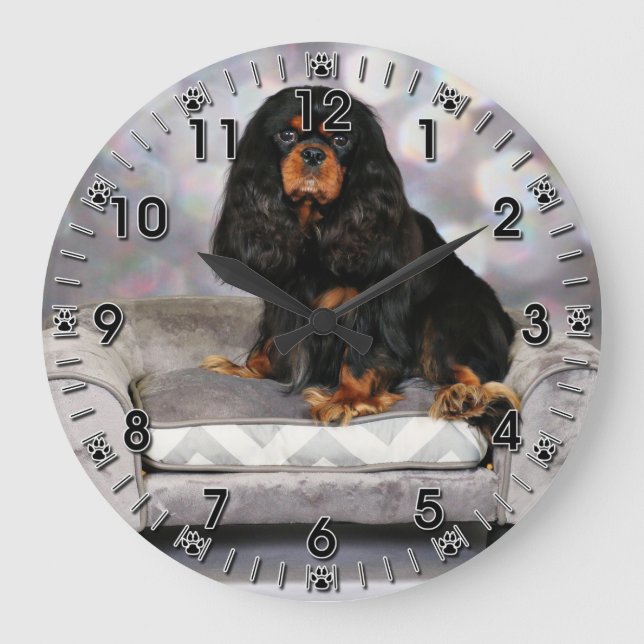 Cavalier King Charles Spaniel - Tasse Große Wanduhr (Vorderseite)
