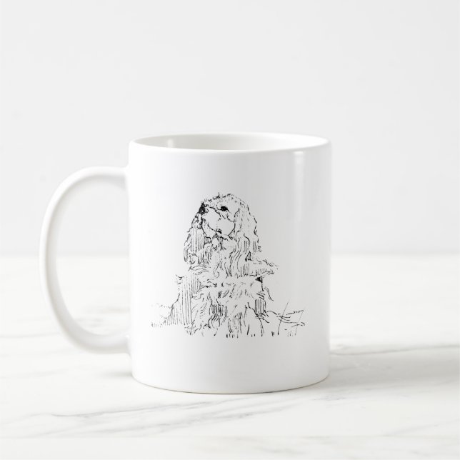 Cavalier King Charles Spaniel Tasse, Minimalistisc Kaffeetasse (Links)