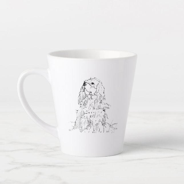 Cavalier King Charles Spaniel Tasse, Minimalistisc Milchtasse (Links)