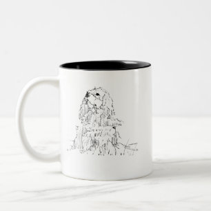 Cavalier King Charles Spaniel Tasse, Minimalistisc Zweifarbige Tasse