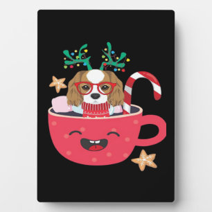 Cavalier King Charles Spaniel Teacup Weihnachtsfei Fotoplatte
