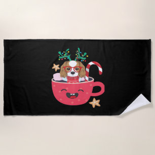 Cavalier King Charles Spaniel Teacup Weihnachtsfei Strandtuch
