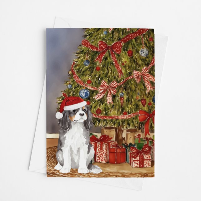 Cavalier King Charles Spaniel Tri Color Christmas Karte (Von Creator hochgeladen)