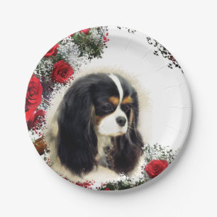 Cavalier King Charles Spaniel - Tri, Plate Pappteller