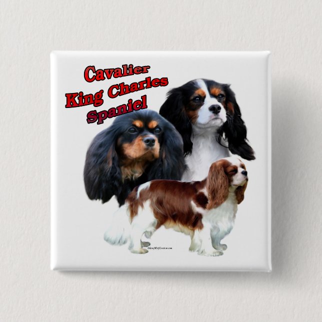 Cavalier King Charles Spaniel Trio 2 - Button (Vorderseite)
