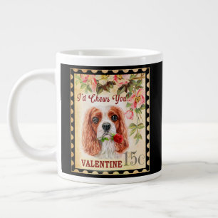 Cavalier King Charles Spaniel Valentine mit Rose Jumbo-Tasse