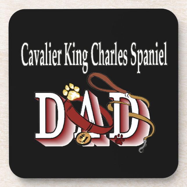 Cavalier King Charles Spaniel Vater Getränkeuntersetzer (Vorderseite)