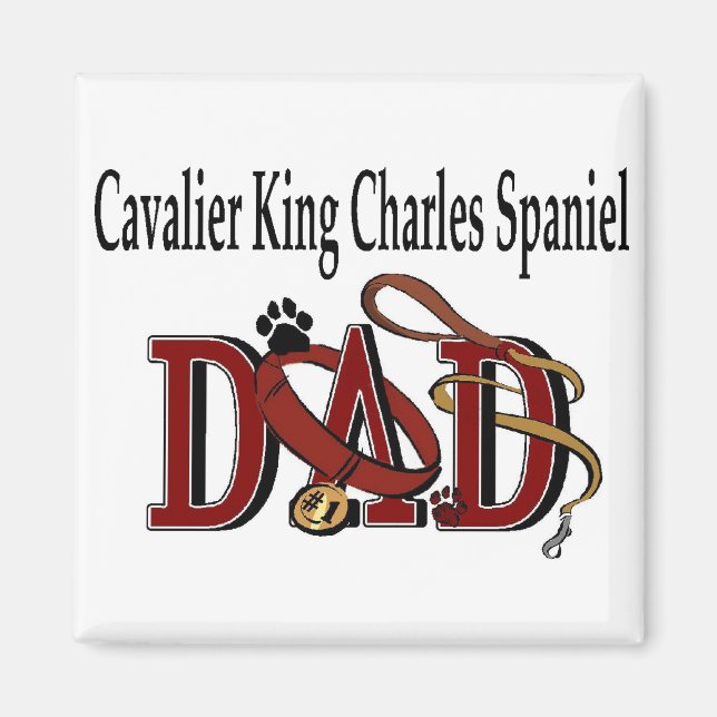 Cavalier King Charles Spaniel VATER Gifts Magnet (Vorne)