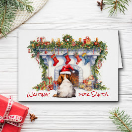 Cavalier King Charles Spaniel Warten auf Santa