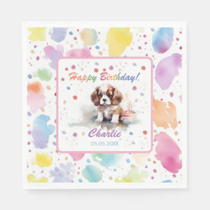 Cavalier King Charles Spaniel Watercolor Napkins Serviette