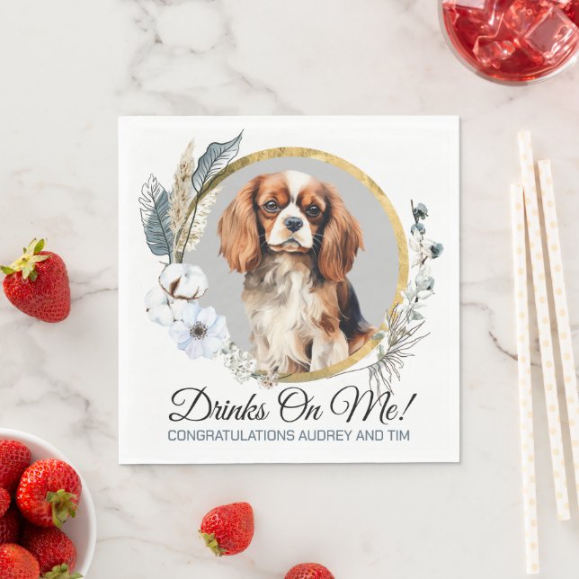 Cavalier King Charles Spaniel Wedding Napkins Serviette (Beispiel)