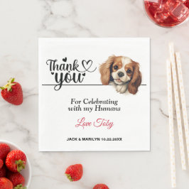 Cavalier King Charles Spaniel Wedding Vielen Dank Serviette