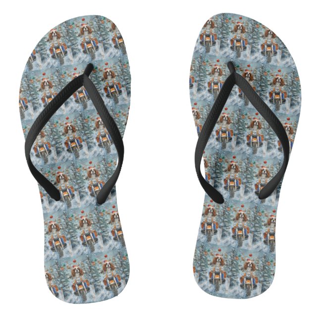 Cavalier King Charles Spaniel Weihnachten Flip Flops (Fußbett)