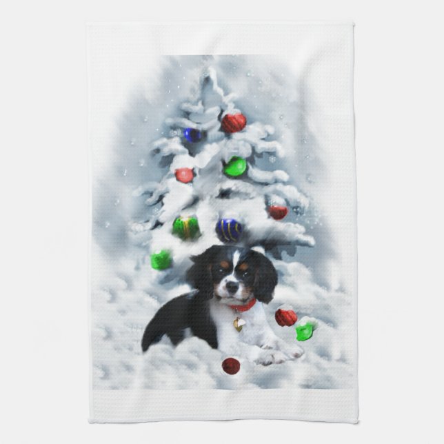Cavalier King Charles Spaniel Weihnachten Handtuch (Vertikal)