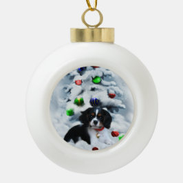 Cavalier King Charles Spaniel Weihnachten Keramik Kugel-Ornament