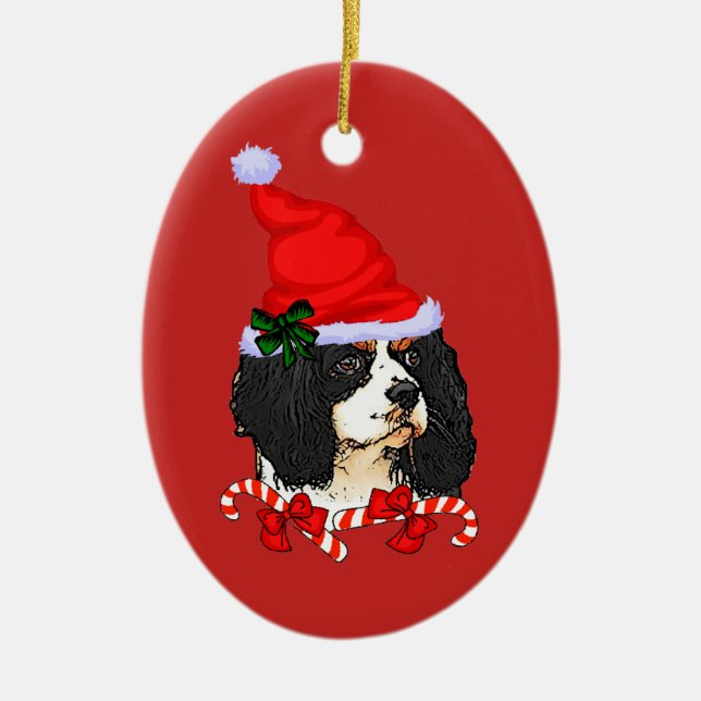 Cavalier King Charles Spaniel Weihnachten Keramik Ornament (Vorne)