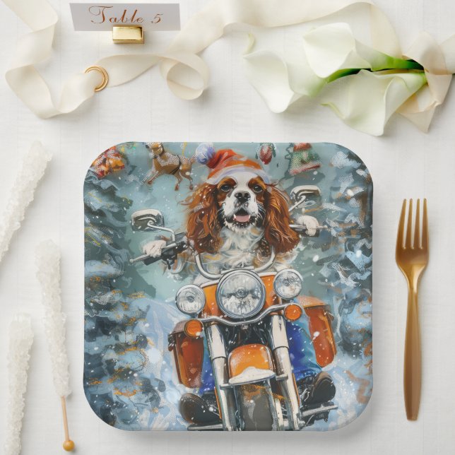 Cavalier King Charles Spaniel Weihnachten Pappteller (Hochzeit)