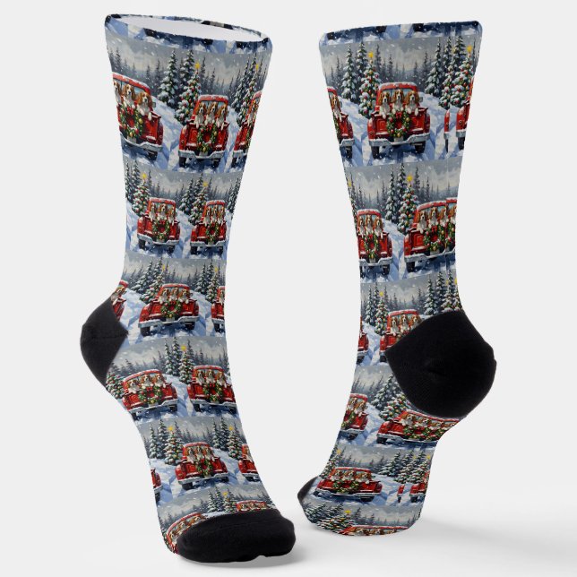 Cavalier King Charles Spaniel Weihnachten Rotes La Socken (Gewinkelt)
