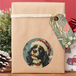 Cavalier King Charles Spaniel Weihnachten Runder Aufkleber