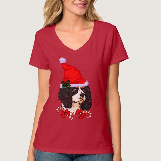 Cavalier King Charles Spaniel Weihnachten T-Shirt (Vorderseite)