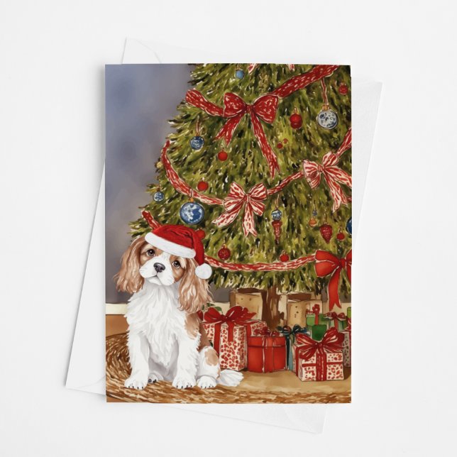Cavalier King Charles Spaniel Weihnachtsbaum Karte (Von Creator hochgeladen)