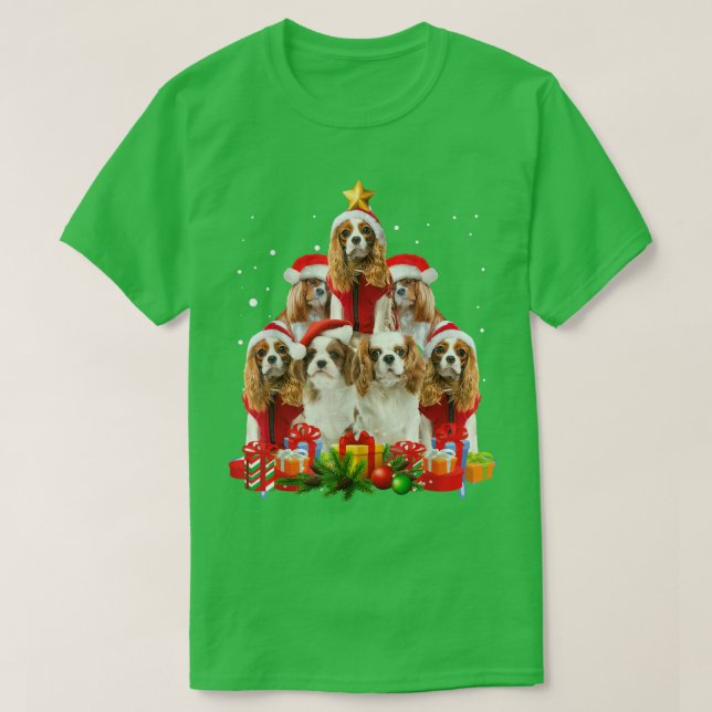 Cavalier King Charles Spaniel Weihnachtsbaum Xmas T-Shirt (Design vorne)