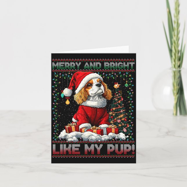 Cavalier King Charles Spaniel Weihnachtsbaumdekora Dankeskarte (Vorderseite)