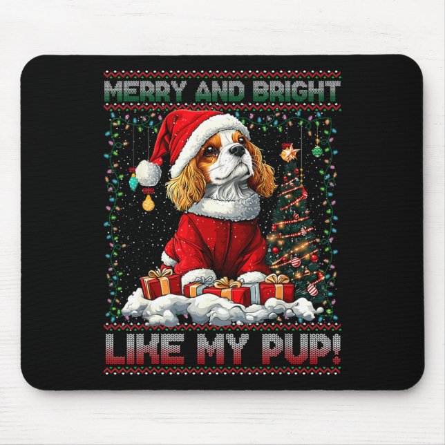 Cavalier King Charles Spaniel Weihnachtsbaumdekora Mousepad (Vorne)