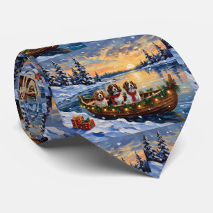 Cavalier King Charles Spaniel Weihnachtsboot Krawatte