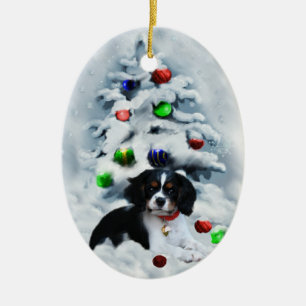 Cavalier King Charles Spaniel Weihnachtsdekoration Keramikornament