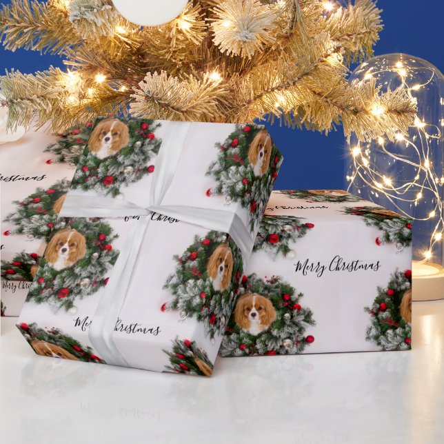 Cavalier King Charles Spaniel Weihnachtsfeier Geschenkpapier (Feiertage)