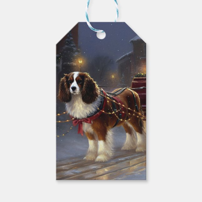 Cavalier King Charles Spaniel Weihnachtsfest Geschenkanhänger (Vorderseite)