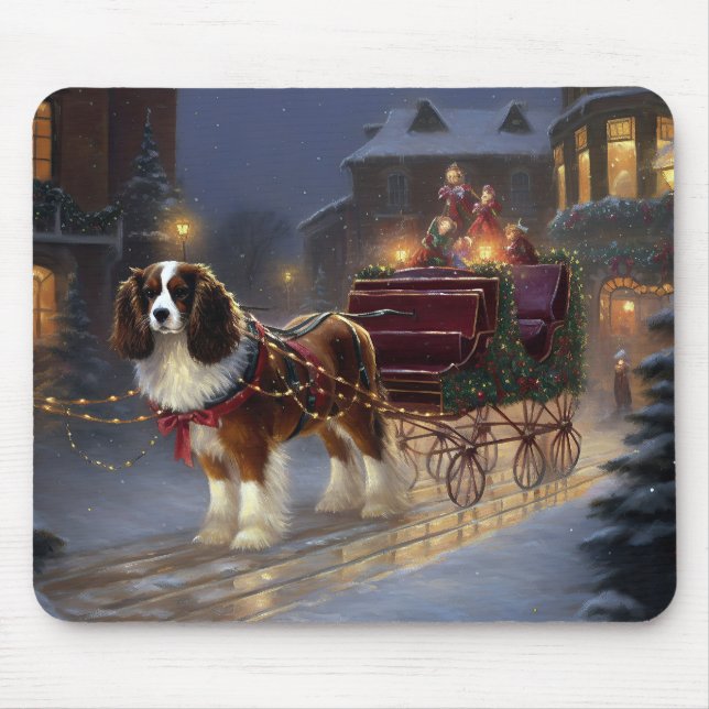 Cavalier King Charles Spaniel Weihnachtsfest Mousepad (Vorne)
