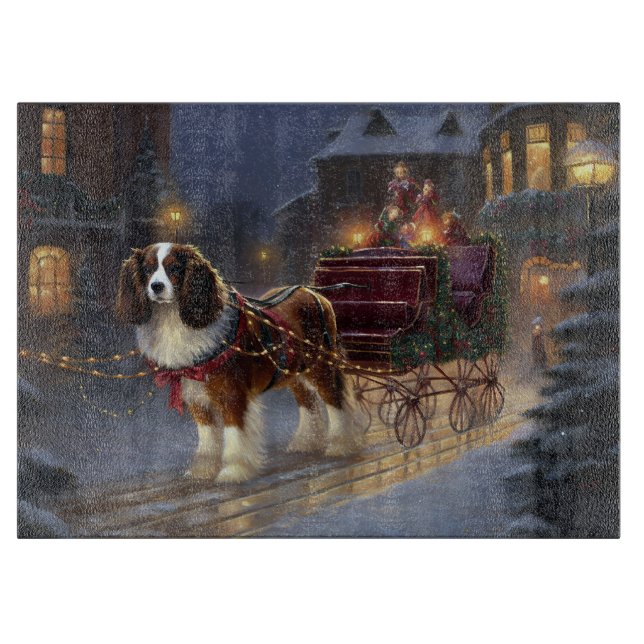Cavalier King Charles Spaniel Weihnachtsfest Schneidebrett (Vorderseite)