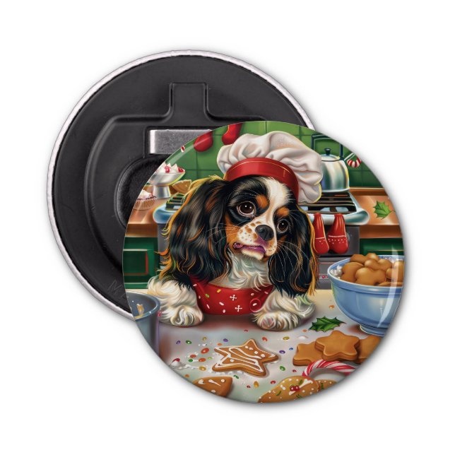 Cavalier King Charles Spaniel Weihnachtsgebäck Flaschenöffner (Vorderseite)