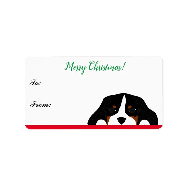 Cavalier King Charles Spaniel Weihnachtsgeschenk-T Adressaufkleber (Vorne)