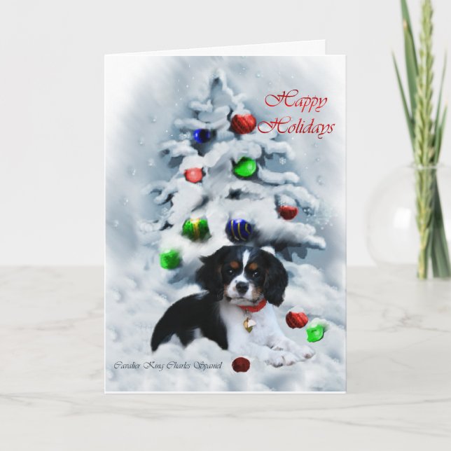 Cavalier King Charles Spaniel Weihnachtsgeschenke Feiertagskarte (Vorderseite)