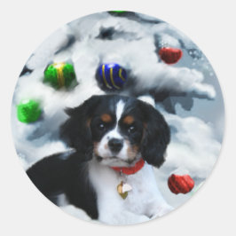 Cavalier King Charles Spaniel Weihnachtsgeschenke Runder Aufkleber