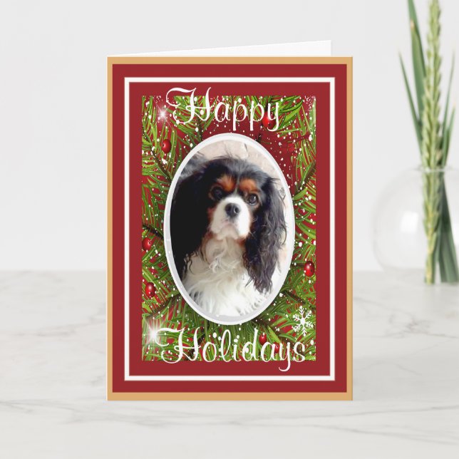 Cavalier King Charles Spaniel Weihnachtskarte Feiertagskarte (Vorderseite)