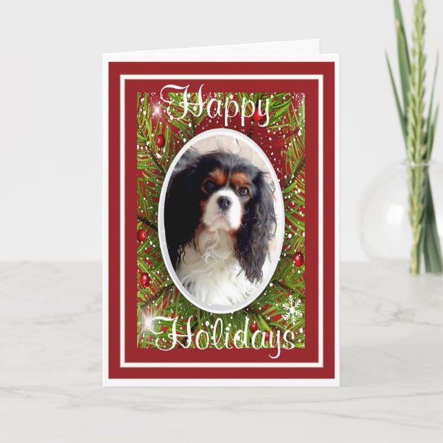 Cavalier King Charles Spaniel Weihnachtskarte Feiertagskarte (Vorderseite)