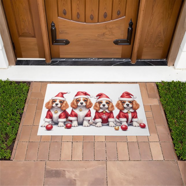 Cavalier King Charles Spaniel Weihnachtskleid Fußmatte (Außenbereich)