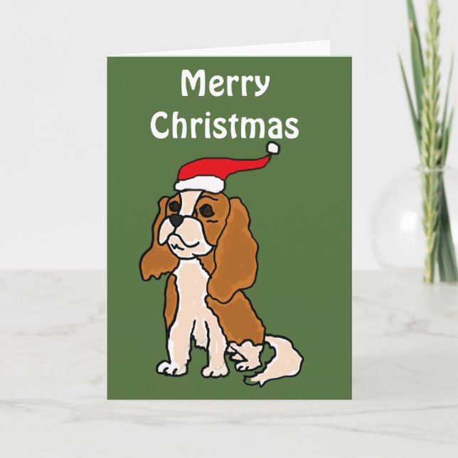 Cavalier King Charles Spaniel Weihnachtskunst Feiertagskarte (Vorderseite)