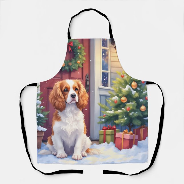 Cavalier King Charles Spaniel Weihnachtsschnee Schürze (Vorderseite)