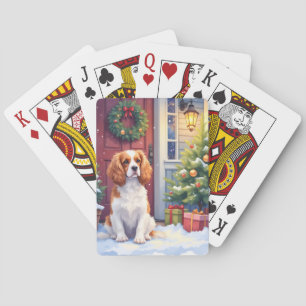 Cavalier King Charles Spaniel Weihnachtsschnee Spielkarten