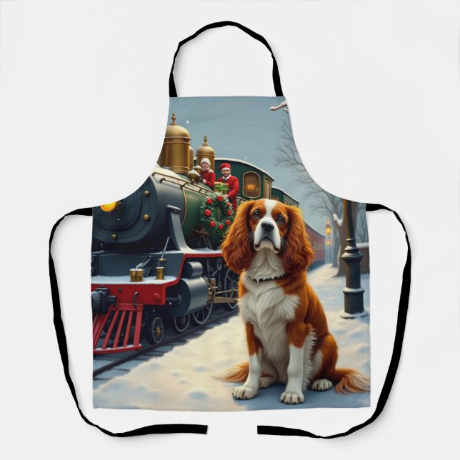 Cavalier King Charles Spaniel Weihnachtszug Schürze (Vorderseite)