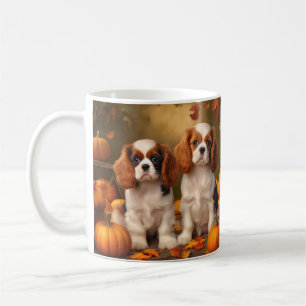 Cavalier King Charles Spaniel Welpe Herbst Kürbis Kaffeetasse
