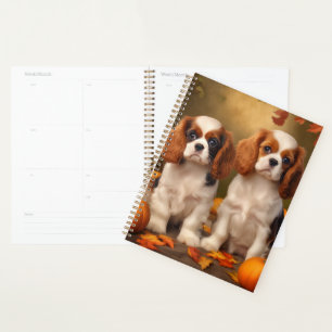 Cavalier King Charles Spaniel Welpe Herbst Kürbis Planer