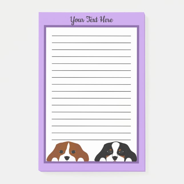 Cavalier King Charles Spaniel Welpe Hund Post-it Klebezettel (Vorderseite)