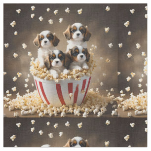 Cavalier-King-Charles-Spaniel-Welpen in Popcorn Stoff