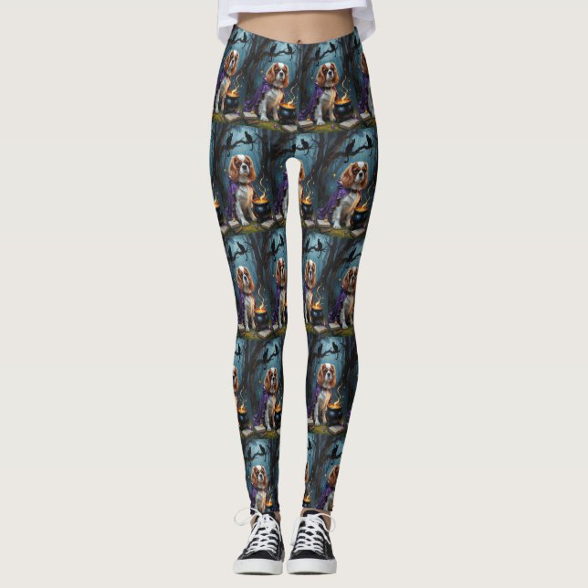 Cavalier King Charles Spaniel Whimsical Halloween Leggings (Vorderseite)